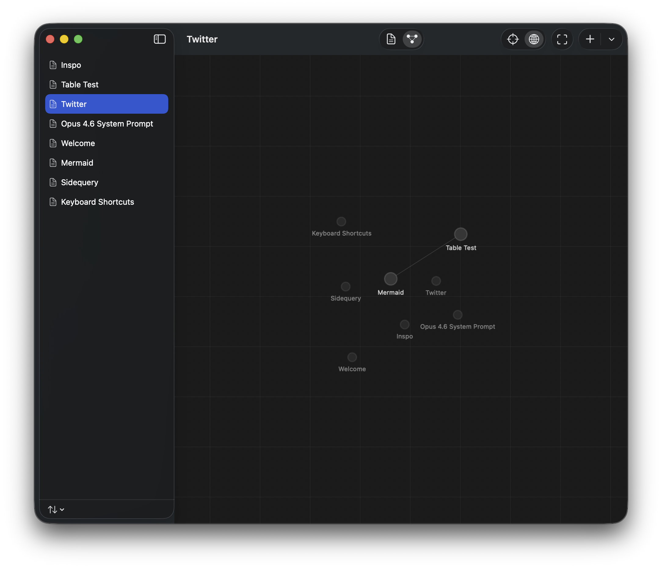 Sidequery backlinks graph view